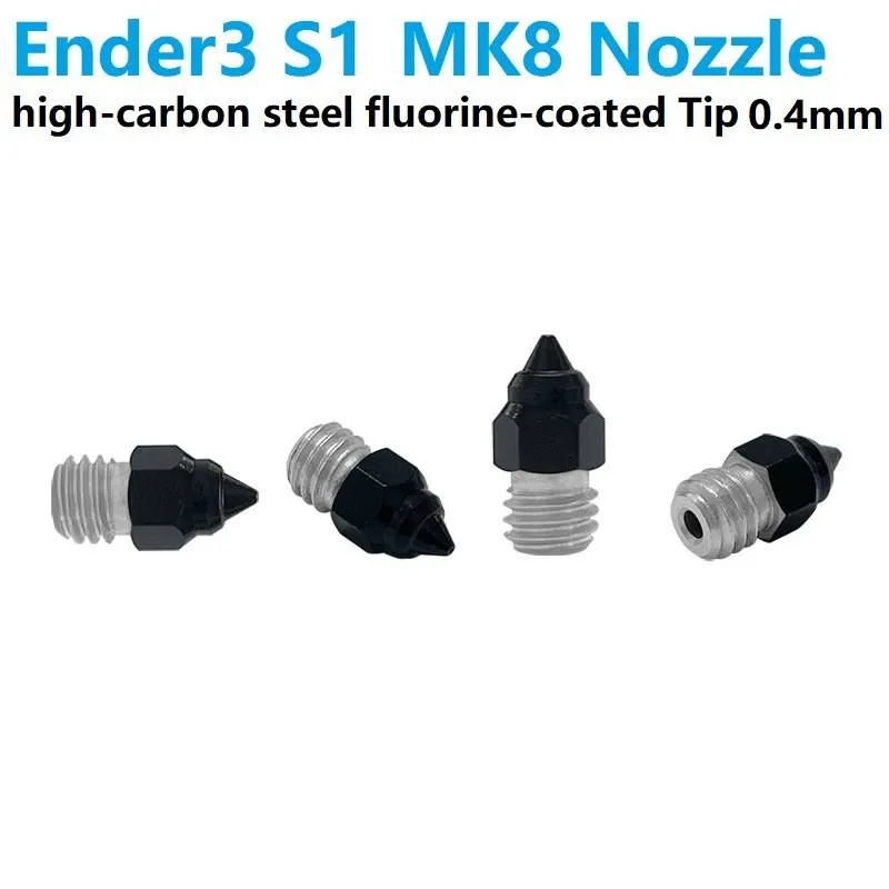 فوهة MK8 من الفولاذ عالي الكربون مطلية بالفلور لطابعة Ender-3 S1 بقطر 0.4 مم