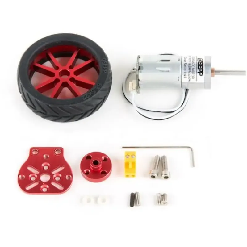 OSEPP DC25WRIM 9V DC Motor with Rim and Tire Set 185 RPM