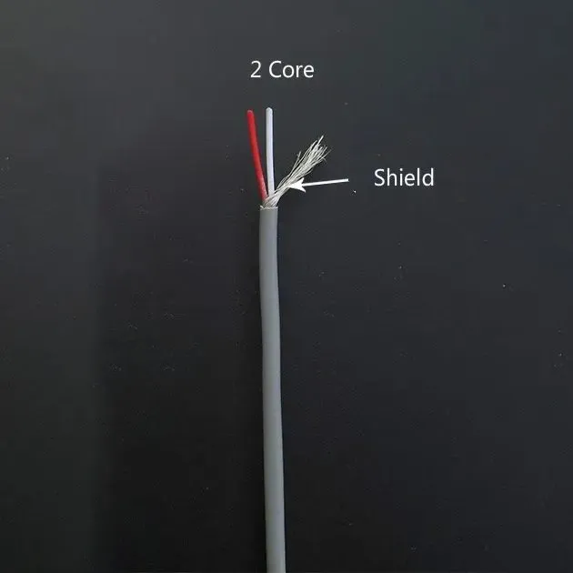 UL2547 Flexible Shielded Wire, 2 Core, 28 AWG, Tinned Copper, 1 m