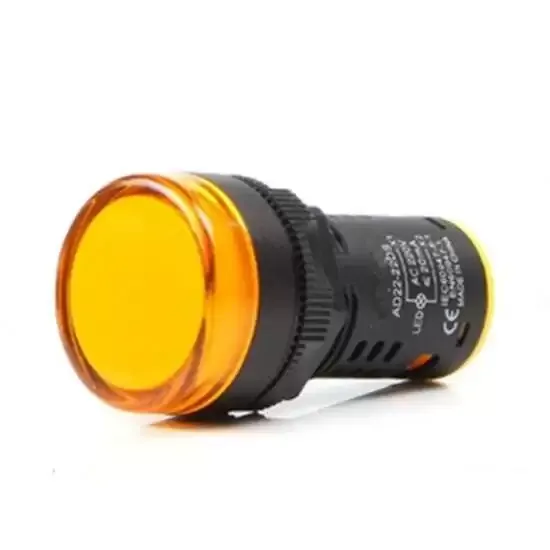 AD22-22DS 22mm LED Pilot Indicator Light AC 220V 20mA, Yellow
