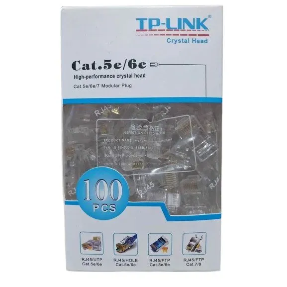 TP-LINK RJ45 8P8C UTP Cat5e/6e Modular Plug 100 Pcs