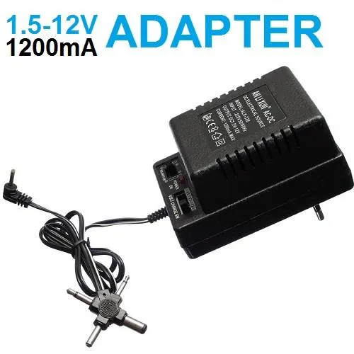 Unregulated Adjustable Power Adapter 1.5V-12V, 1200mA