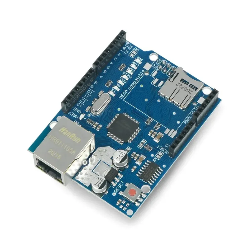 درع إيثرنت W5100 لـ Arduino مع فتحة بطاقة Micro SD
