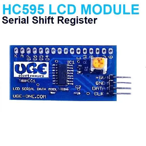 موديول HC595 التسلسلي لشاشات LCD الحرفية 16x2 و20x4