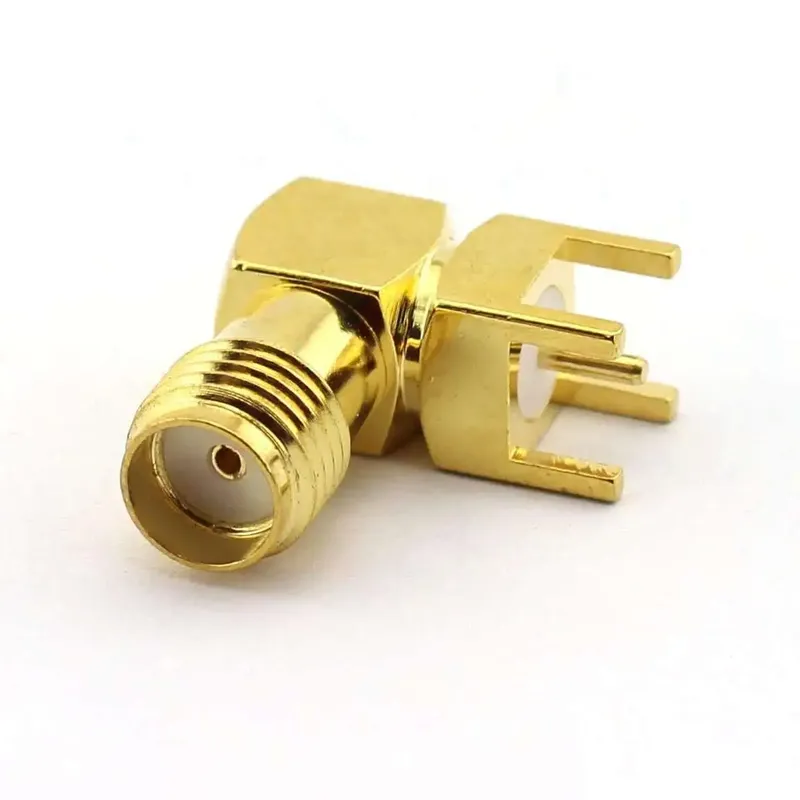 SMA Female Right-Angle PCB Connector 50 Ohm DC to 12.4 GHz