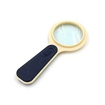 عدسة مكبّرة يدوية بإضاءة LED (عدسة 5X)