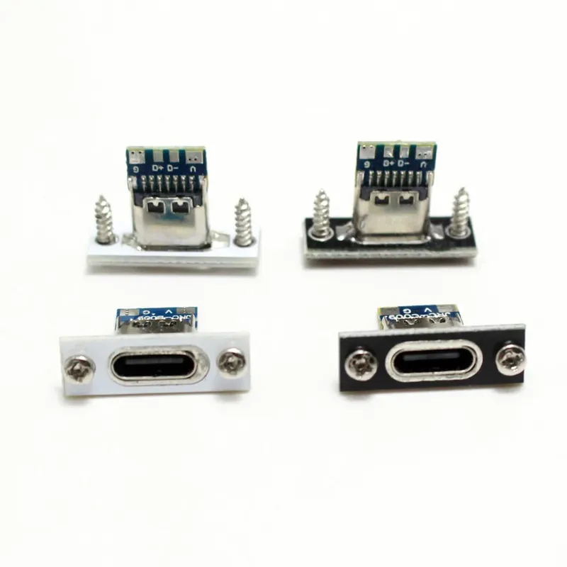 مقبس USB Type-C 3.1 بأربعة أطراف أنثى مع لوحة تثبيت بمسامير