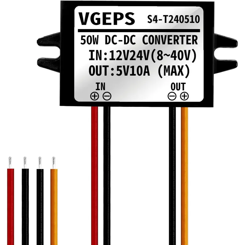 محول DC-DC موديل S4-T240510 من 12-24 V إلى 5 V بتيار 10 A (50 W)