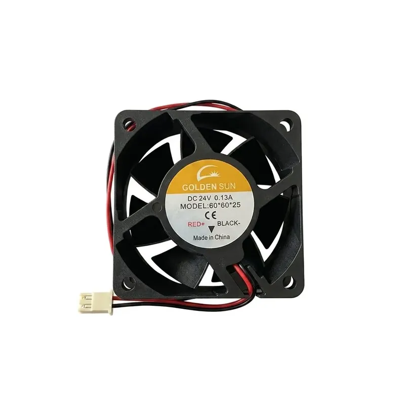 مروحة تبريد DC من GOLDEN SUN بجهد 24 فولت وتيار 130 مللي أمبير بمقاس 60×60×25 مم