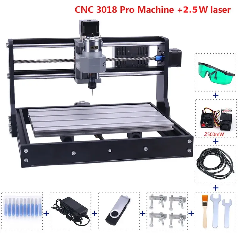 طقم راوتر CNC 3018 PRO مع ليزر 2.5 وات