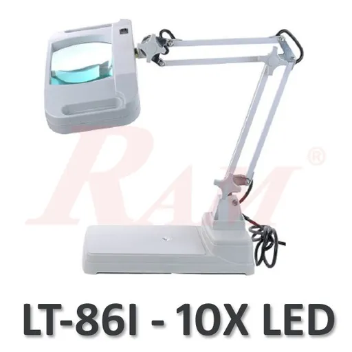 حامل مكبّر زجاجي LT86I بتكبير 10X مع مقبض وإضاءة LED