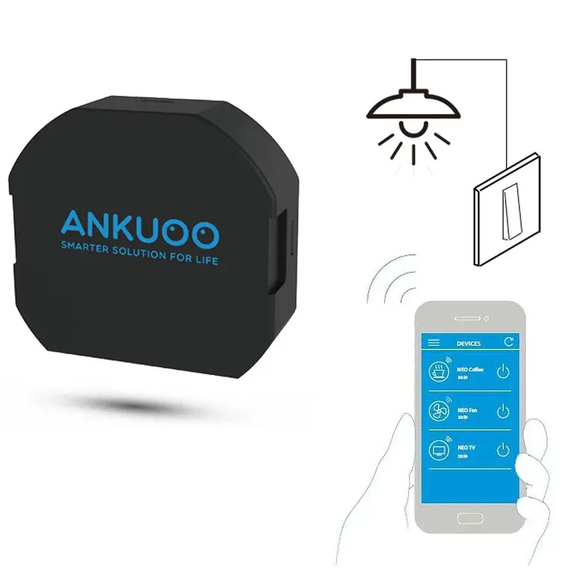 وحدة مفتاح ذكي WiFi من ANKUOO موديل CSW201 230VAC 10A