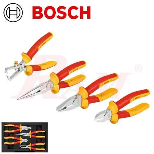 BOSCH VDE Insulated Pliers Set 4 pcs, 1000V