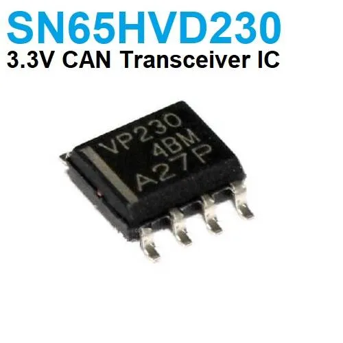 جهاز إرسال واستقبال CAN عالي السرعة SN65HVD230 بجهد 3.3 فولت وغلاف SOIC-8