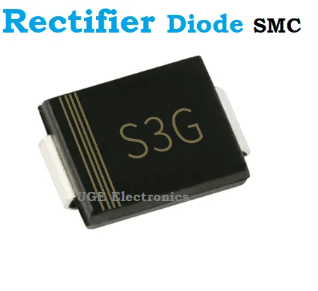 ثنائي مقوم S3G بجهد 400 فولت وتيار 3 أمبير، عبوة DO-214AB (SMC)