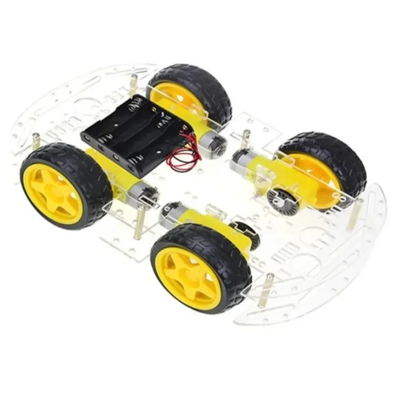 4WD Robot Car Chassis Kit, 2-Layer, with Motors and Wheels