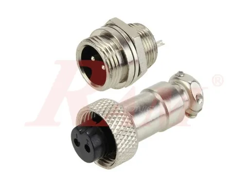 GX12-2 Pole Metal Male-Female Panel Chassis Connector