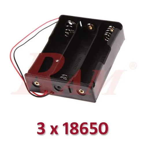 حامل بطاريات 18650 لثلاث خلايا