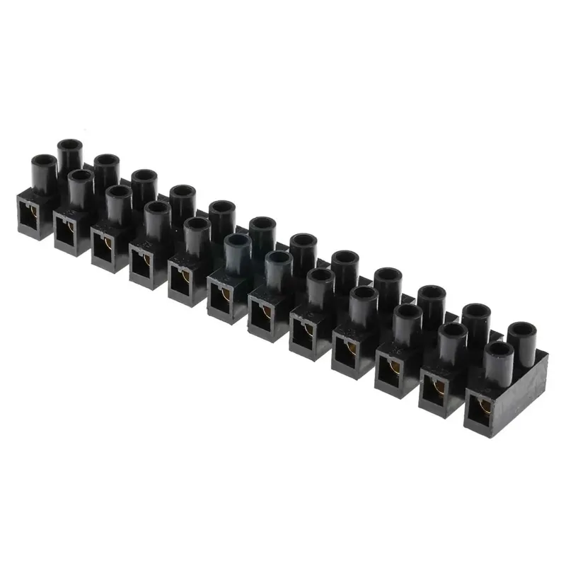 H-Type Terminal Block 12-Pos 2-Row 7mm Pitch 380V 3A Black