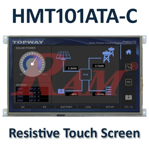 شاشة TFT ذكية مقاس 10.1 بوصة HMT101ATA-C بواجهة UART ولمس مقاوم