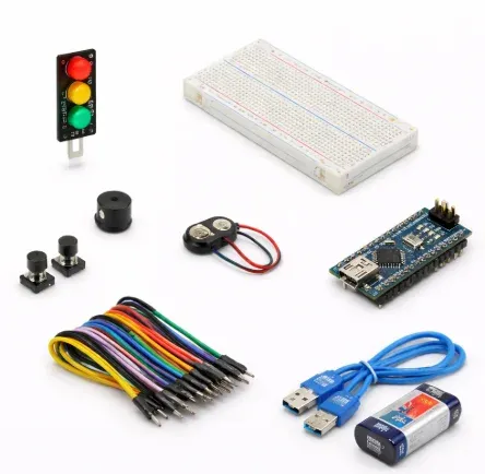 مجموعة إشارة المرور الذكية التفاعلية مع Arduino Nano