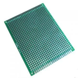 9x15 cm Single-Sided FR4 Prototype PCB, 2.54 mm Pitch, Green