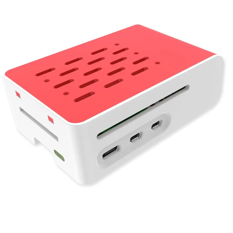 Raspberry Pi 5 ABS Protective Case, Red and White (Case Only)