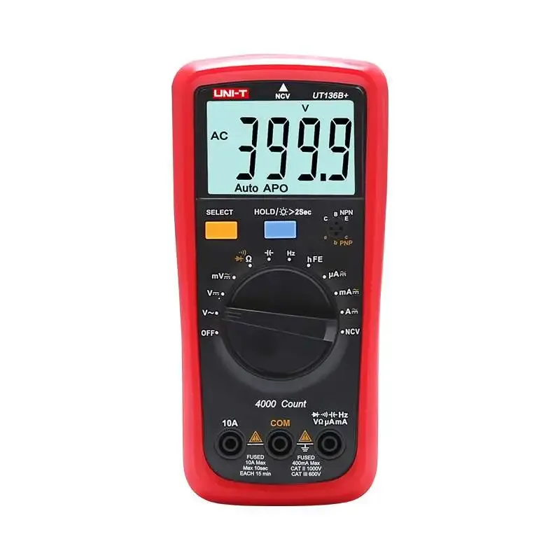 UNI-T UT136B+ Digital Multimeter with NCV and hFE