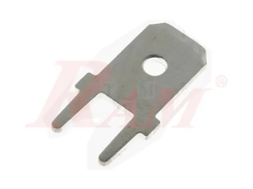 Male Flat PCB Terminal 6.3mm Straight THT Tinned Brass