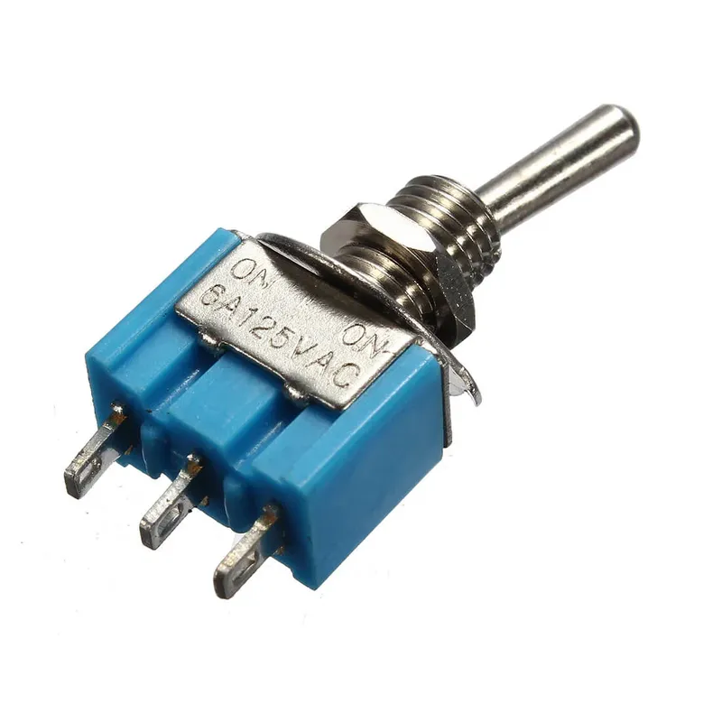SPDT 3-Pin Toggle Switch, AC 125V 6A, ON-ON, 2 Positions