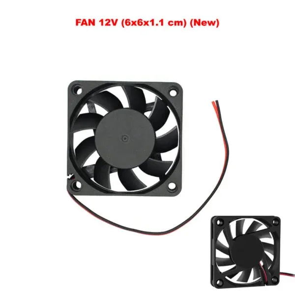 مروحة تبريد ‏12V DC مقاس 60x60x20 ملم بوصلة 2 أطراف