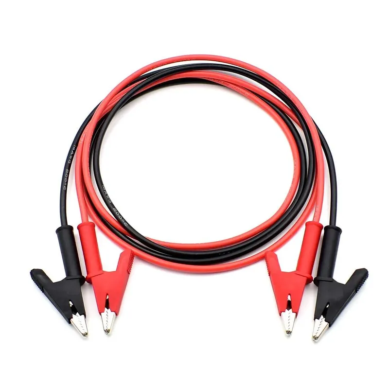 كابل قياس بمشبكي تمساح من الطرفين 15 أمبير أسود 18 AWG
