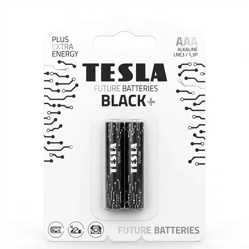 بطاريات TESLA Black+ Extra Energy AAA قلوية (LR03) عبوة 2 قطعة