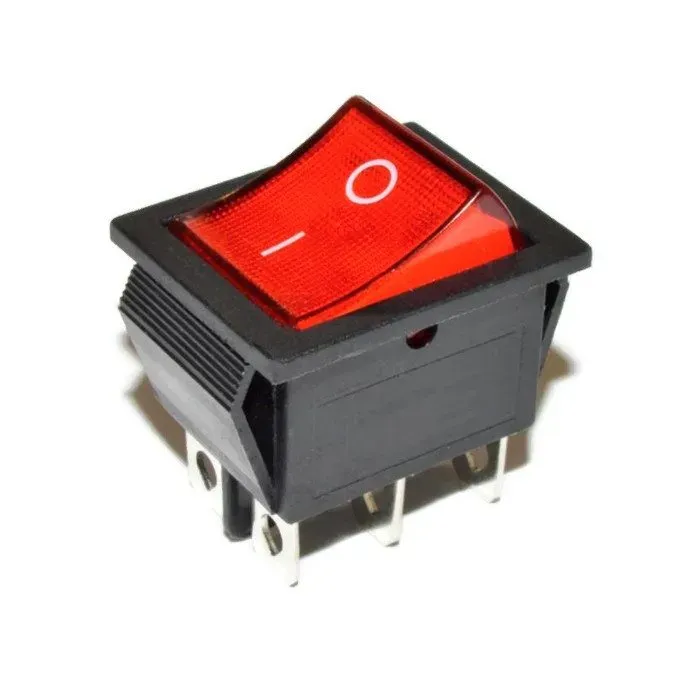 KCD4 ON/OFF Rocker Switch 6 Pins 15A/30A 250VAC with LED