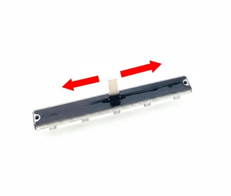 Dual-Gang Linear Slide Pot 10k (B103) 8-Pin 75x9mm Center Detent