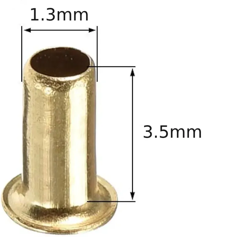 Double-Sided PCB Copper Hollow Rivet M1.3x3.5mm (1 pc)