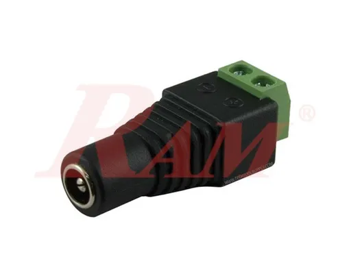 DC Female Power Plug 2.1mm to 2-Pin Screw Terminal Block
