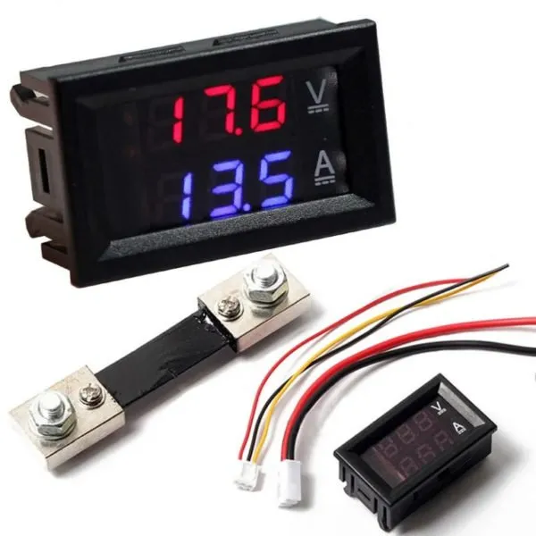 Dual LED Digital Voltmeter Ammeter DC 100V 100A with Shunt