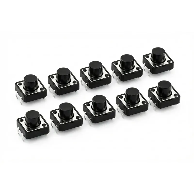 OSEPP LS-00002 Momentary Push Button Switch, 12mm Square, 10-Pack