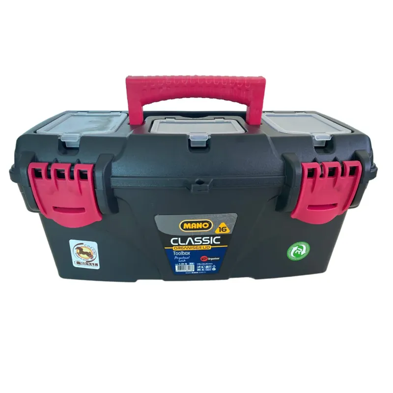 MANO C.OR-16M Red Tool Box 16 Inch with Top Organizers