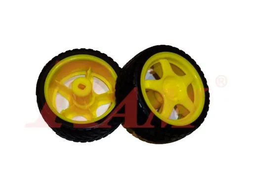 Robot Wheels 65x26mm for Mini DC Gearbox Motors (Pair) RW002