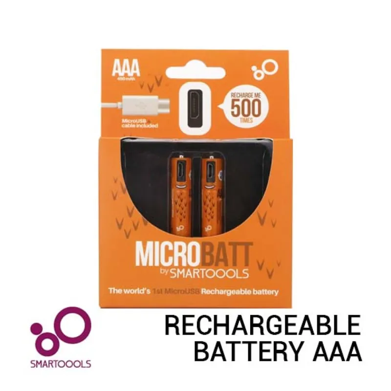 SMARTOOOLS AAA Rechargeable Battery 450mAh USB (2 Pack)