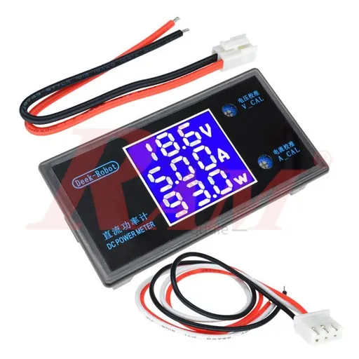 عداد لوحة رقمي LCD للتيار المستمر (فولت، أمبير، وات) 0-50V 5A 250W