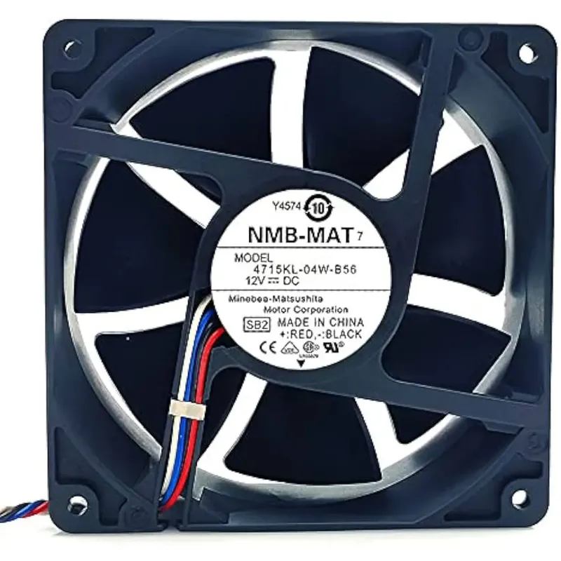 مروحة تبريد تيار مستمر NMB MAT 4715KL-04W-B56، 12 فولت، 1.6 أمبير، مقاس 120×120×38 مم