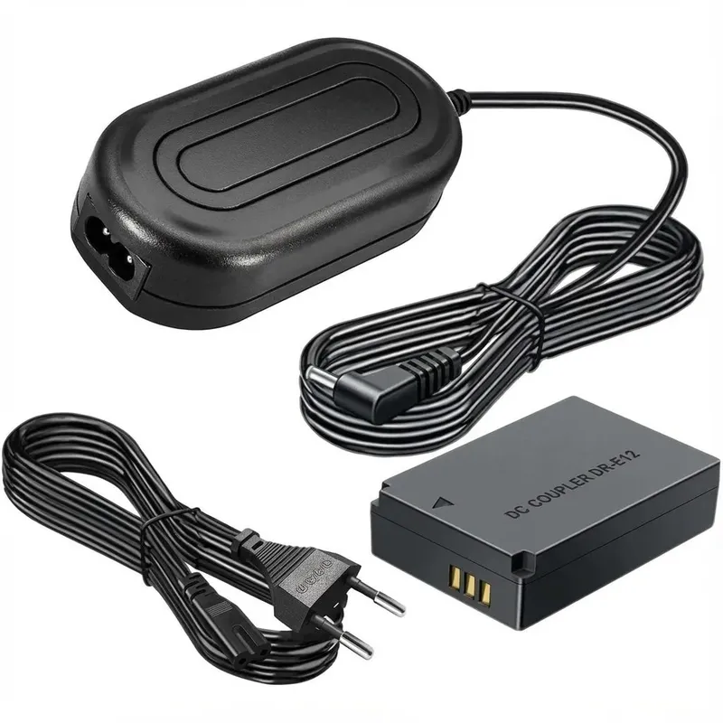 DR-LP-E12 Dummy Battery with Power Adapter for LP-E12 Cameras