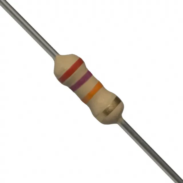Carbon Film Resistor 27kΩ 0.25W (1/4W) Through-Hole