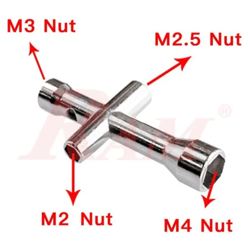 Mini Nut Hexagonal Cross Wrench, Sizes M2 / M2.5 / M3 / M4