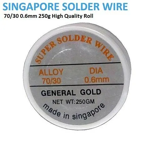 Soldering Wire 70/30 Alloy, 0.6 mm, 2.5% Flux, 250 g Roll