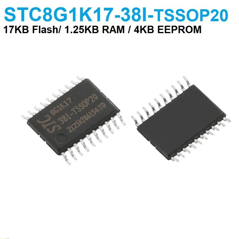 STC8G1K17-38I-TSSOP20 8051 Microcontroller, 17KB Flash