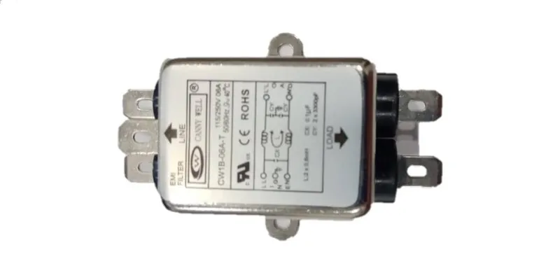 CW1B-06A-T Single-Phase AC Power EMI Noise Filter 6 A, 115/250 VAC